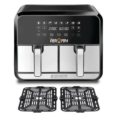 Black+Decker Dual Air Fryer - 1700W / 8 Liter / Black