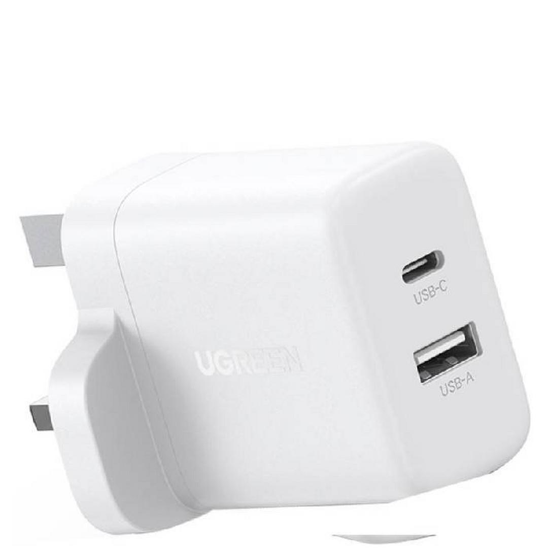 يوجرين منفذ سريع شاحن 20W / يو اس بي/ يو اس بي/ أبيض