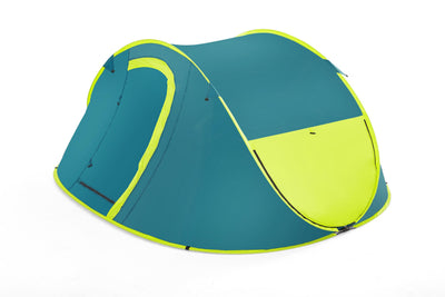 Bestway 2.10m x 2.40m x 1.00m coolmount 4 tent (contents:tent, carry bag, eight pegs, one layer, 2000mmh20)