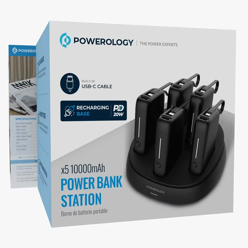 Powerology Station Power Bank - 10,000mAh / USB-C / Black