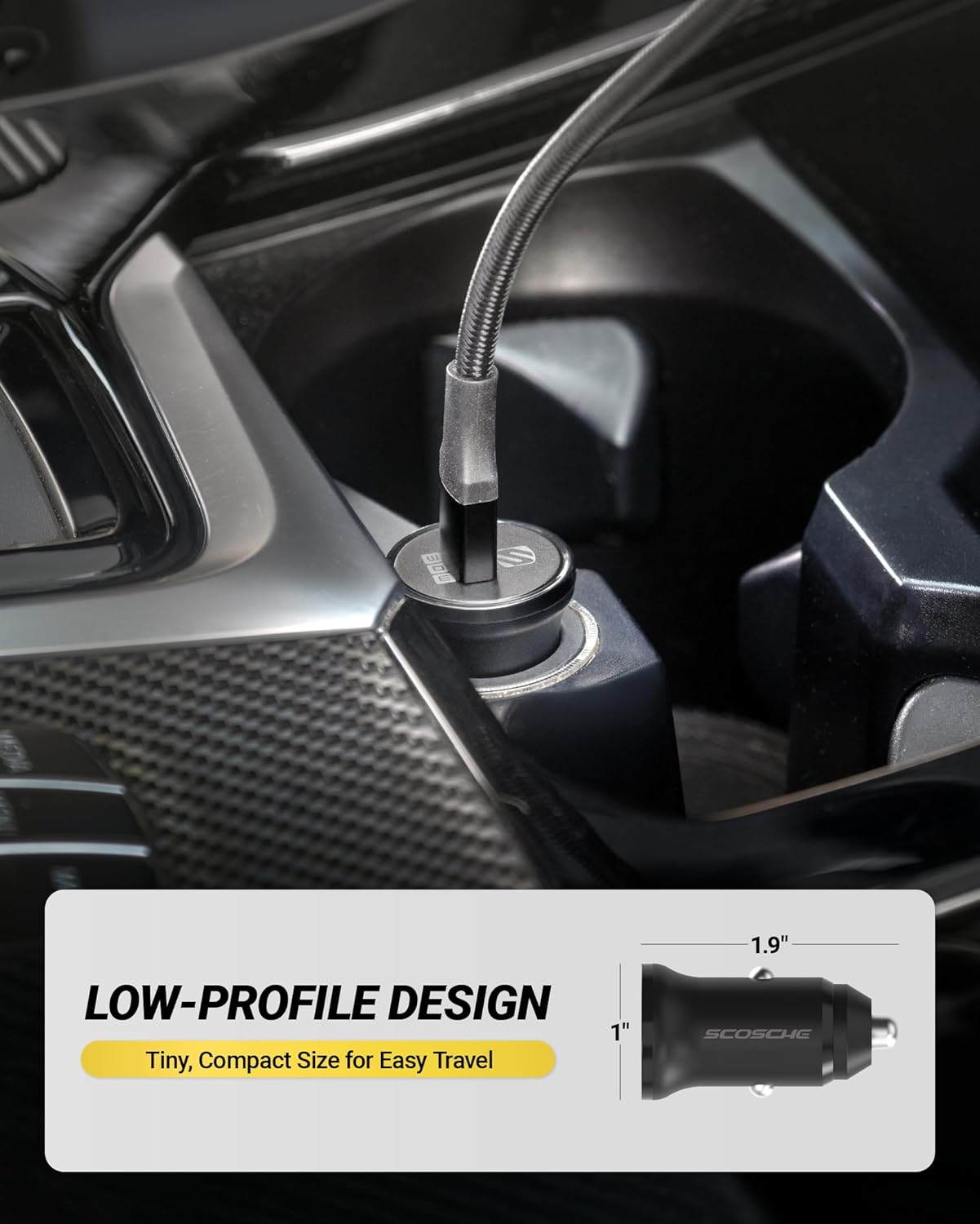 Scosche SCPDC30LC PowerVolt USB-C Car Charger - 30W / Black
