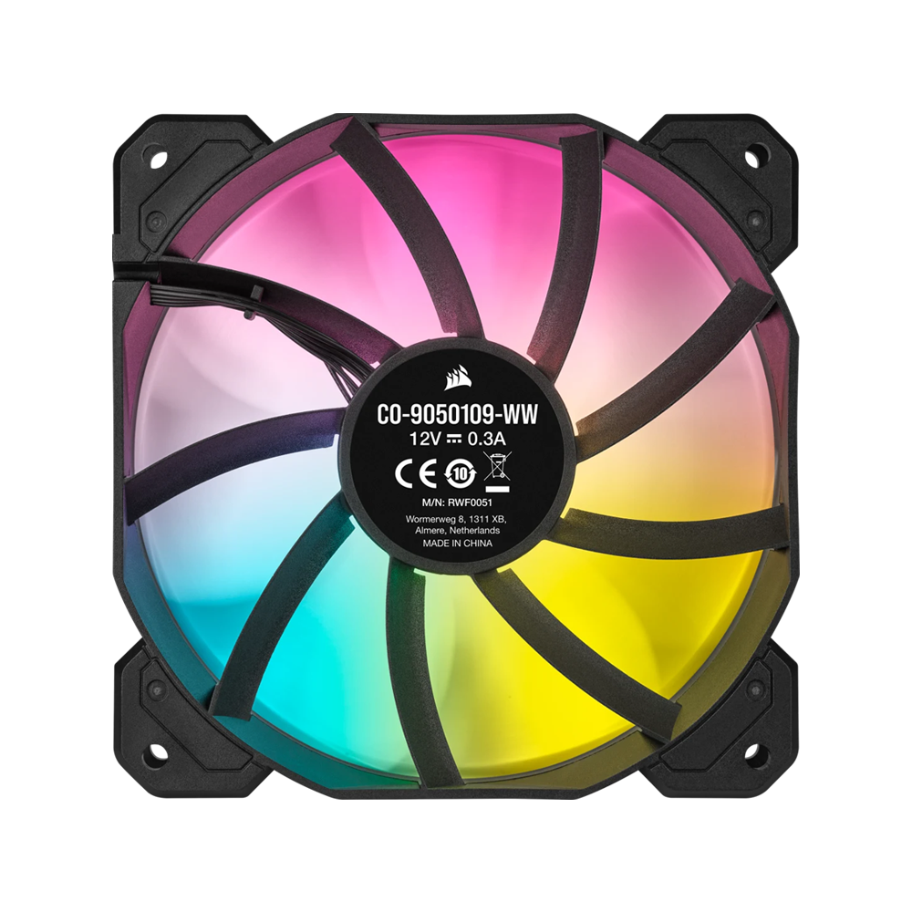 CORSAIR iCUE SP140 RGB ELITE Performance PWM Single Fan - 140mm / Black