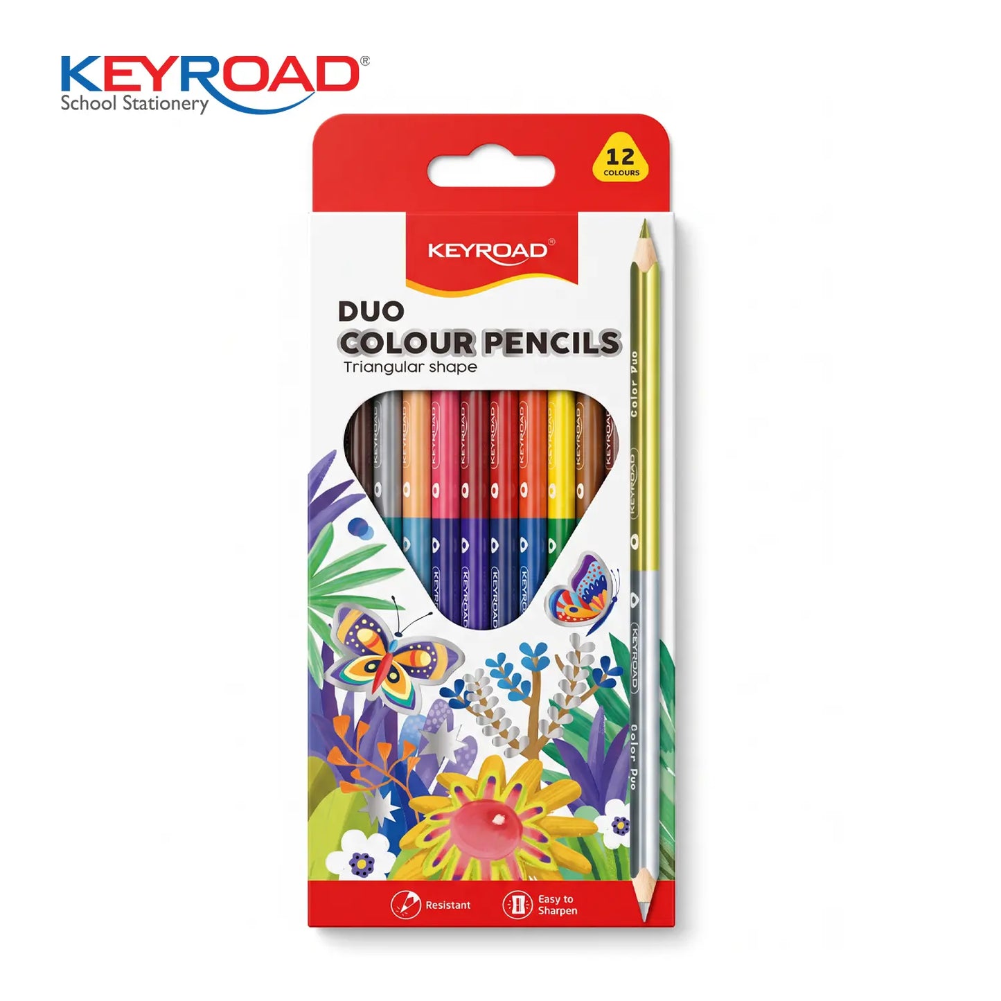 Keyroad 7 Double Tip Color Pencil Box - 12Pieces / 24 Colors