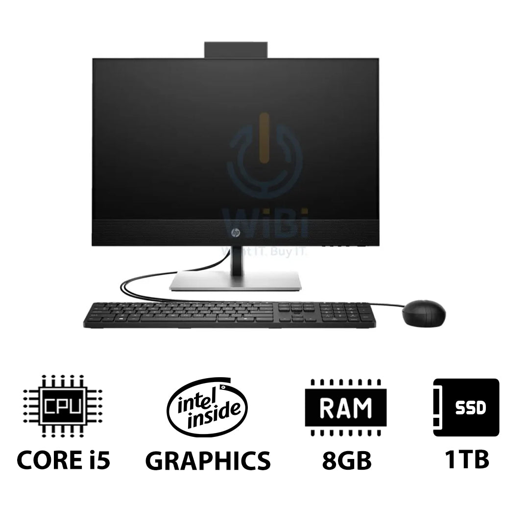 إتش بي برو ون 440 G9 المتكامل - آي 5 / 8 جيجابايت / 1 تيرابايت (NVMe م.2 إس إس دي) / 23.8" FHD لا تعمل باللمس / دوس (بدون نظام تشغيل) / ضمان سنة - ضمان سنة - كمبيوتر مكتبي