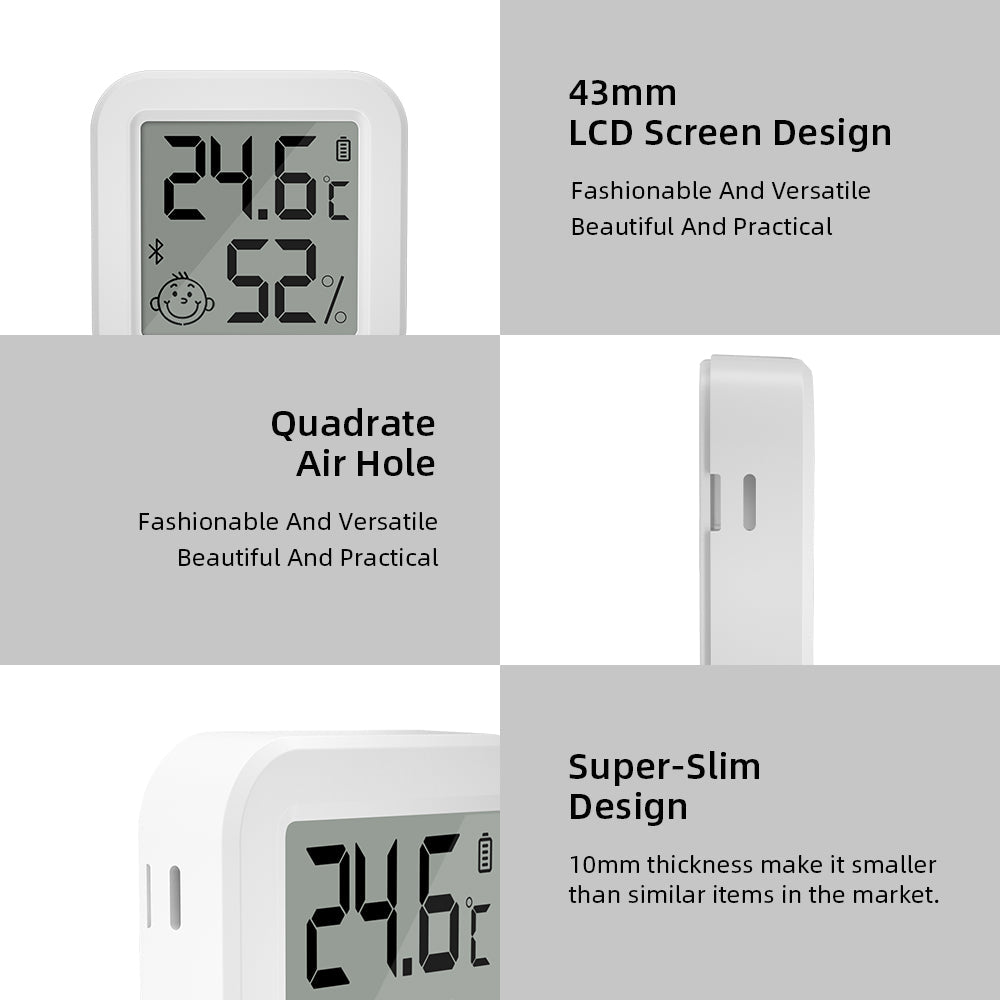 Gopeta WL-THB1 Digital Display Bluetooth Temperature and Humidity Sensor - White
