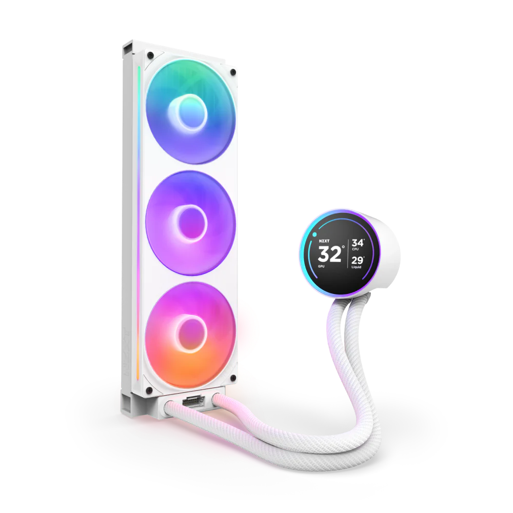 NZXT Kraken Elite 360 RGB V2 360mm AIO With 2.72 IPS LCD Liquid Cooler - White