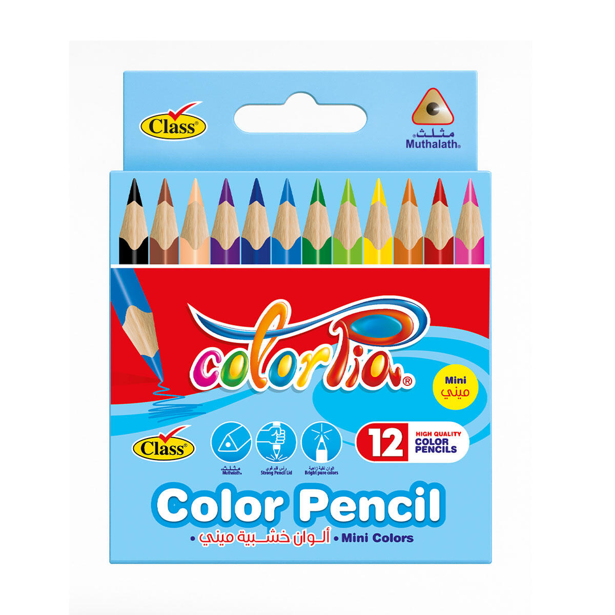 Class Calperia Mini Colour Pencils - 12 Pieces