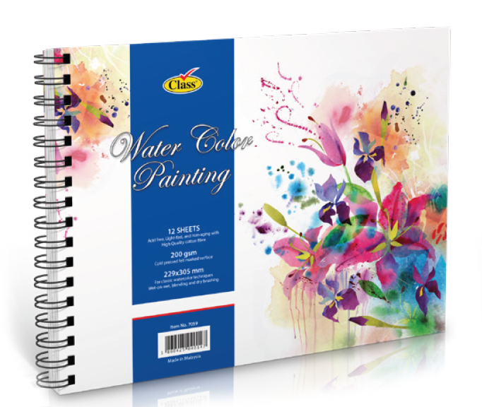 Class Water Color Sketch Book - 305 x 229mm / 12 Sheets