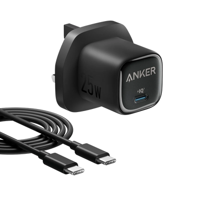 Anker Compact Charger with Cable - 25W / USB-C / Black