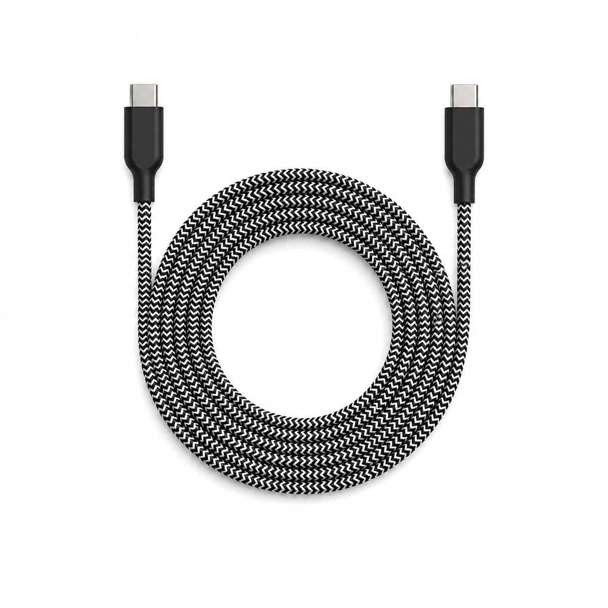ENERGIX Q8 USB-C Cable with USB-A Converter - 60W / USB-C / USB-A / 2 Meter / Black/White