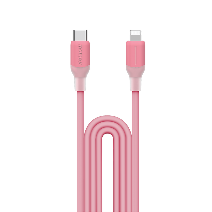 MOMAX 1-Link Flow CL Cable - USB-C / Lightning / 1.2 Meter / Pink