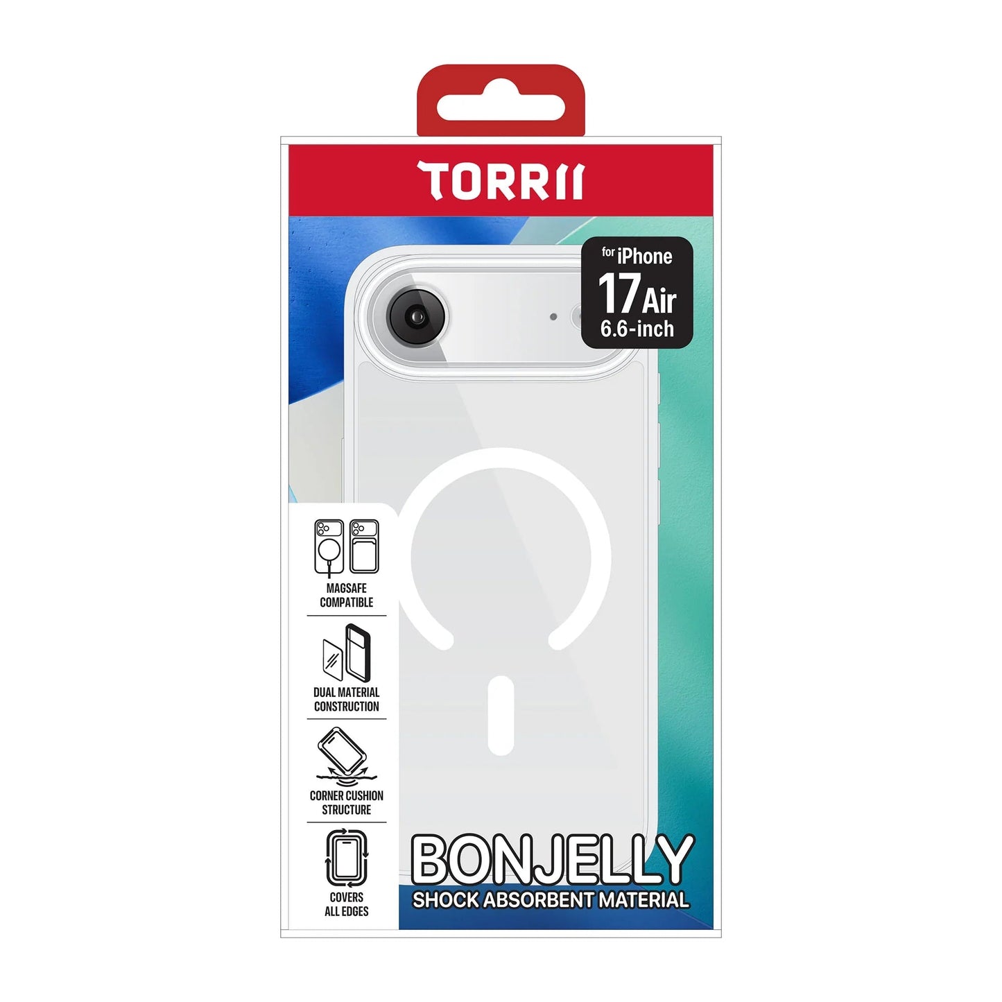 Torrii Bonjelly ماج سيف حافظة ابل ايفون اير 6.6”) - شفاف