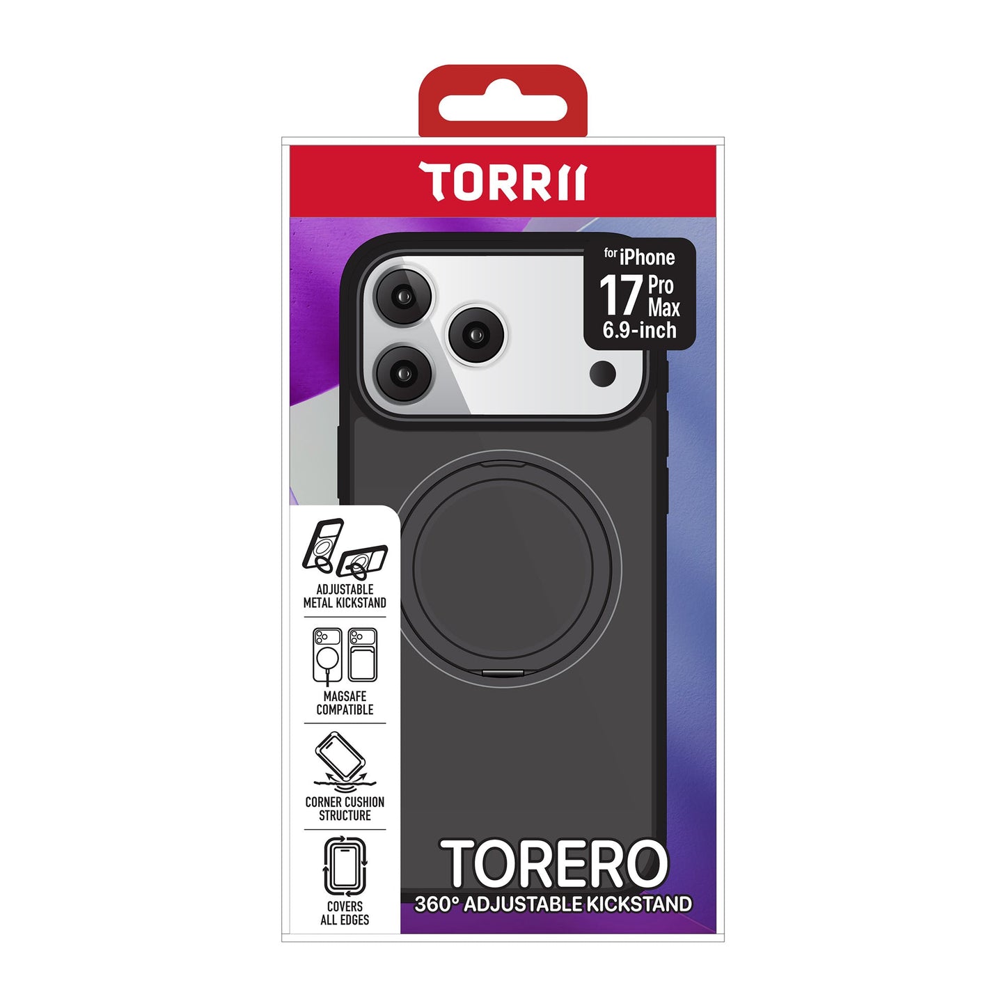 حافظة توري توريرو ماج سيف حافظة ايفون برو ماكس 6.9 بوصة) - أسود