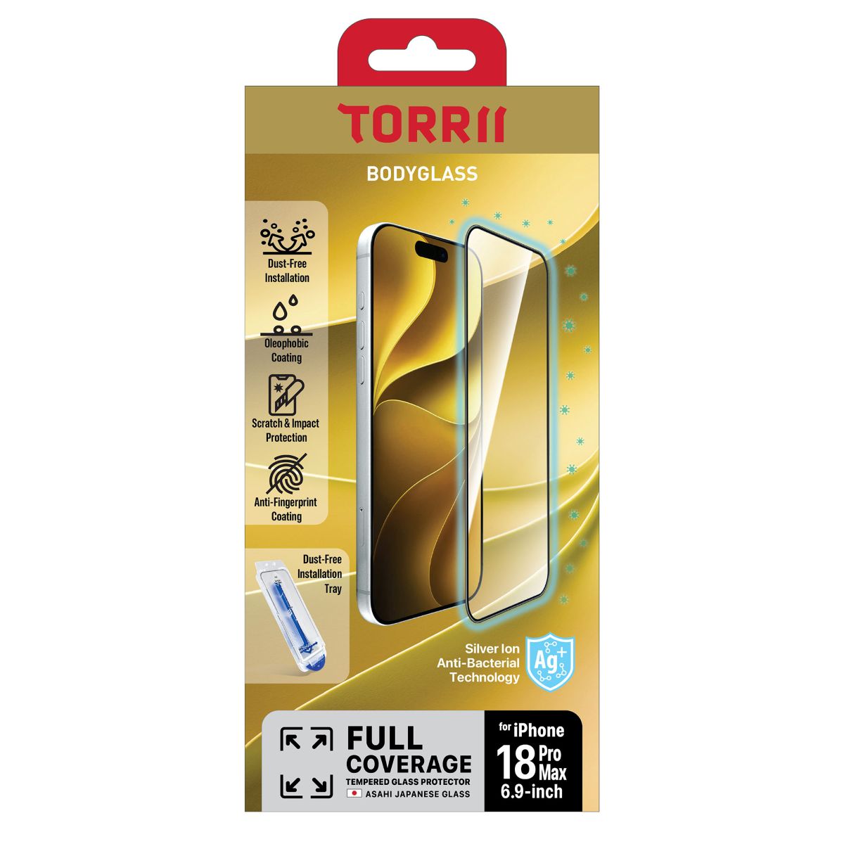 Torrii Bodyglass Screen Protector for Apple iPhone 18 Pro Max, - Full Coverage