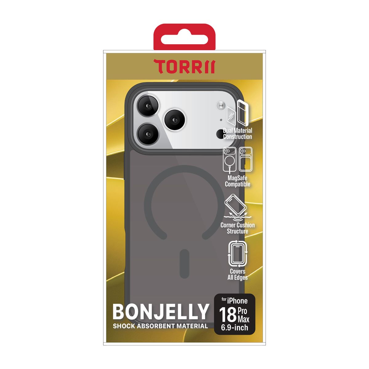 Torrii Bonjelly MagSafe Cover for Apple iPhone 18 Pro Max - Black