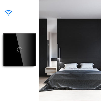 Gopeta 1-Gang Smart Wi-Fi Touch Switch with Glass Panel - Black