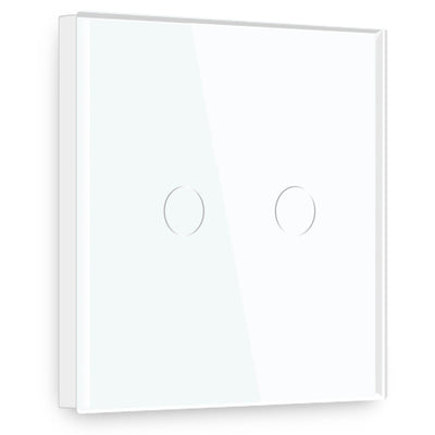 Gopeta 2-Gang Smart Wi-Fi Touch Switch with Glass Panel - White