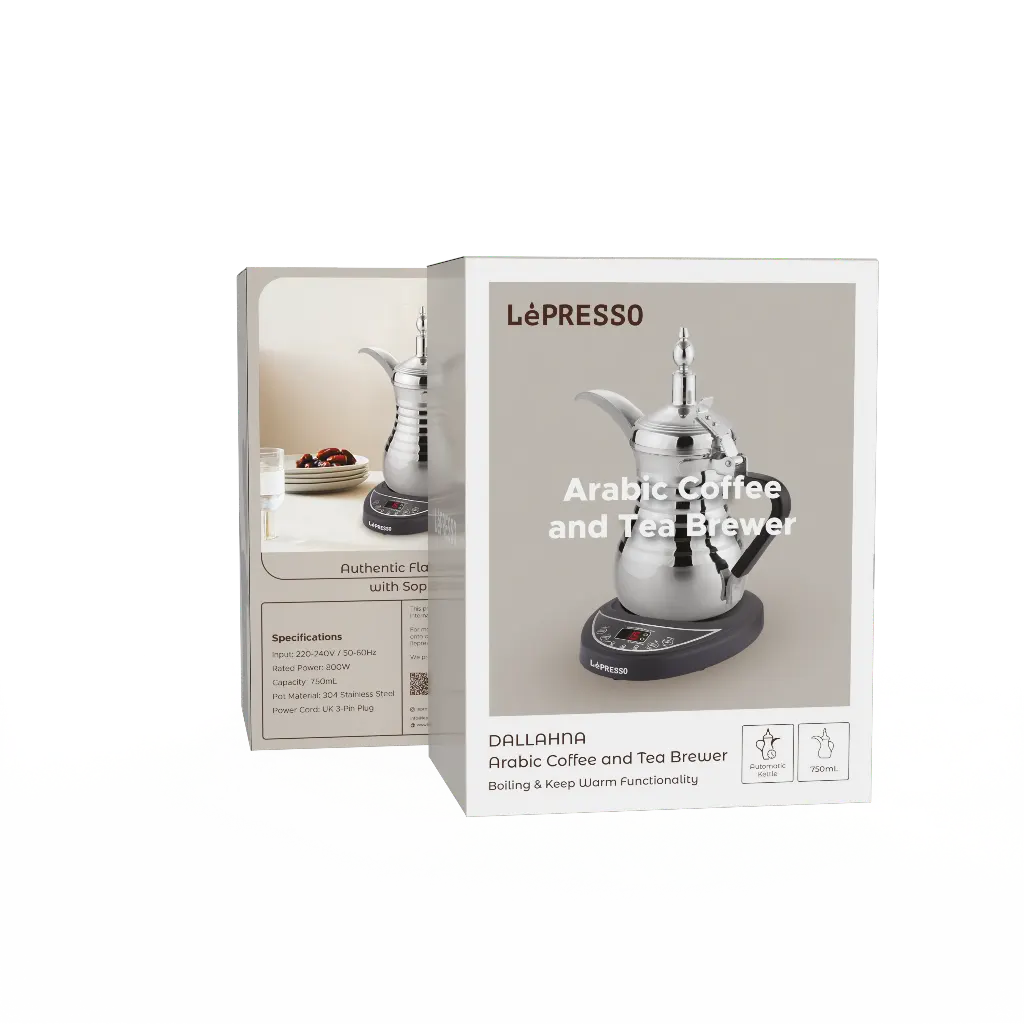 LePresso Dallah Arabic Coffee & Tea - Silver Color