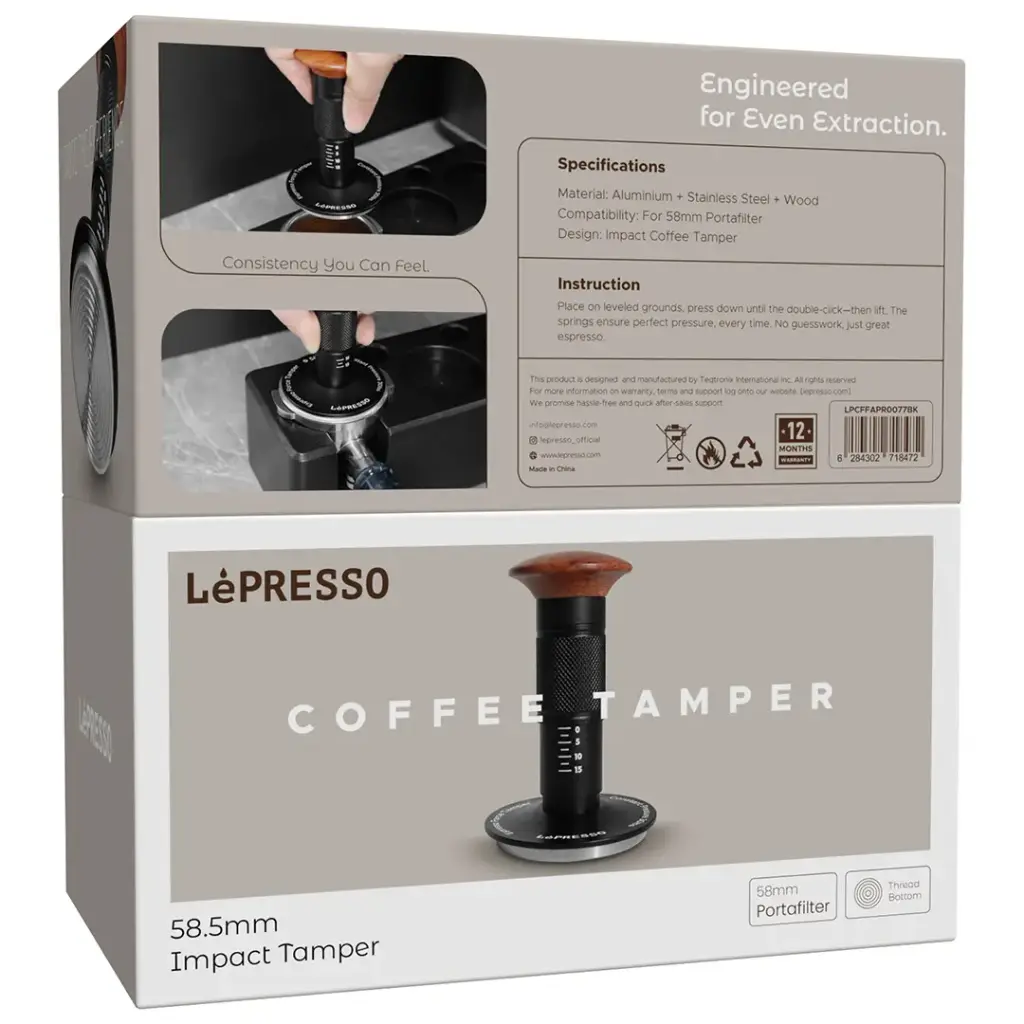Lepresso Coffee Distributor Levelling Tool 58.35mm Four-Angled Slopes - Black Color