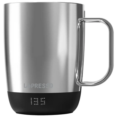 Lepresso Aurelio Ceramic Mug with Temperature Control Base - Silver Color