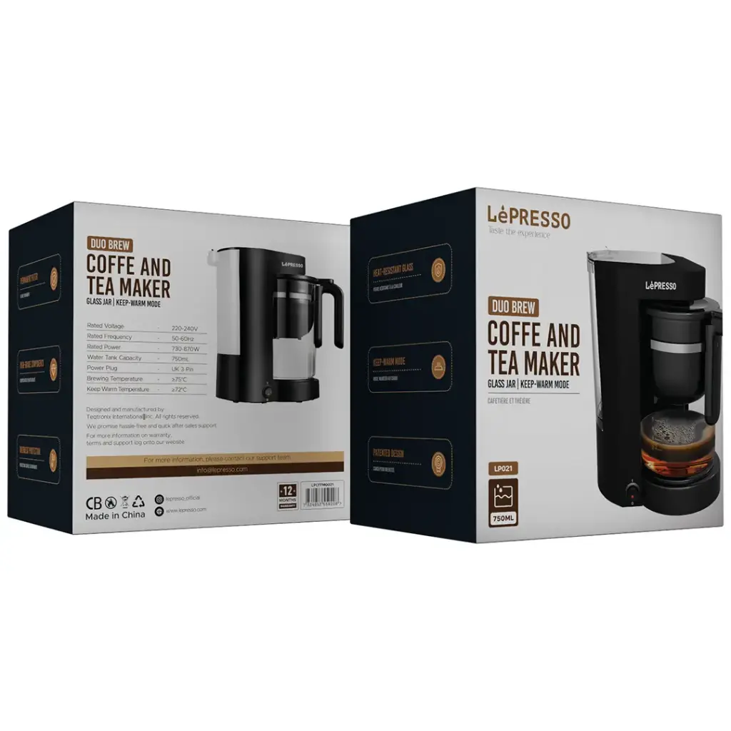LePresso Duo Brew Coffee and Tea Maker - Black Color