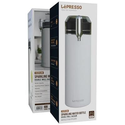 LePresso Sparkling Water Bottle Double Wall Vacuum - White Color