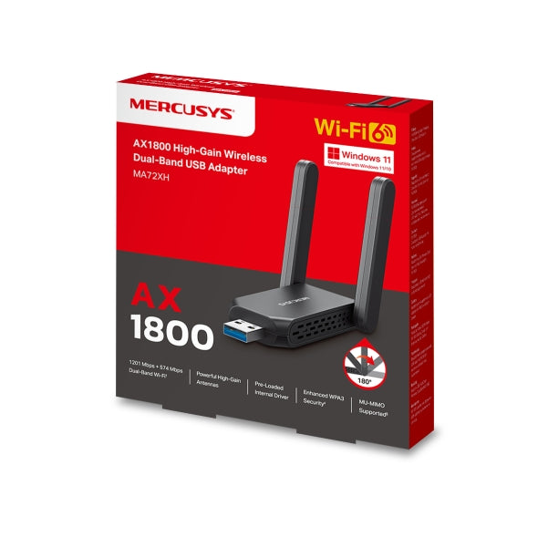 Mercusys MA72XH - AX1800 High Gain Wireless Dual Band USB Adapter
