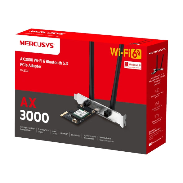 Mercusys MA80XE - AX3000 Wi-Fi 6 Bluetooth 5.3 PCIe Adapter