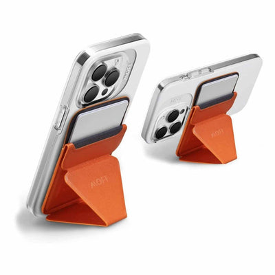 MOFT MS007MS-1-OG2021 Snap-On iPhone Stand & Wallet - Orange