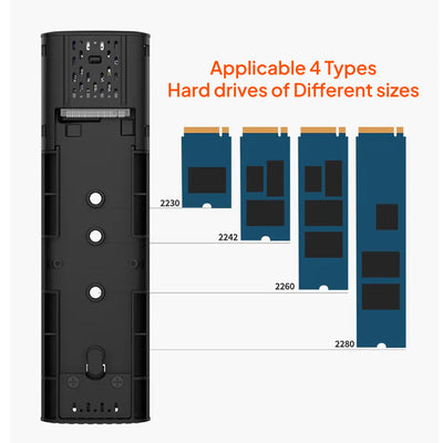 Mowsil M.2 NVMe SSD Enclosure - 10Gbps / USB 3.1 Gen 2 / Grey