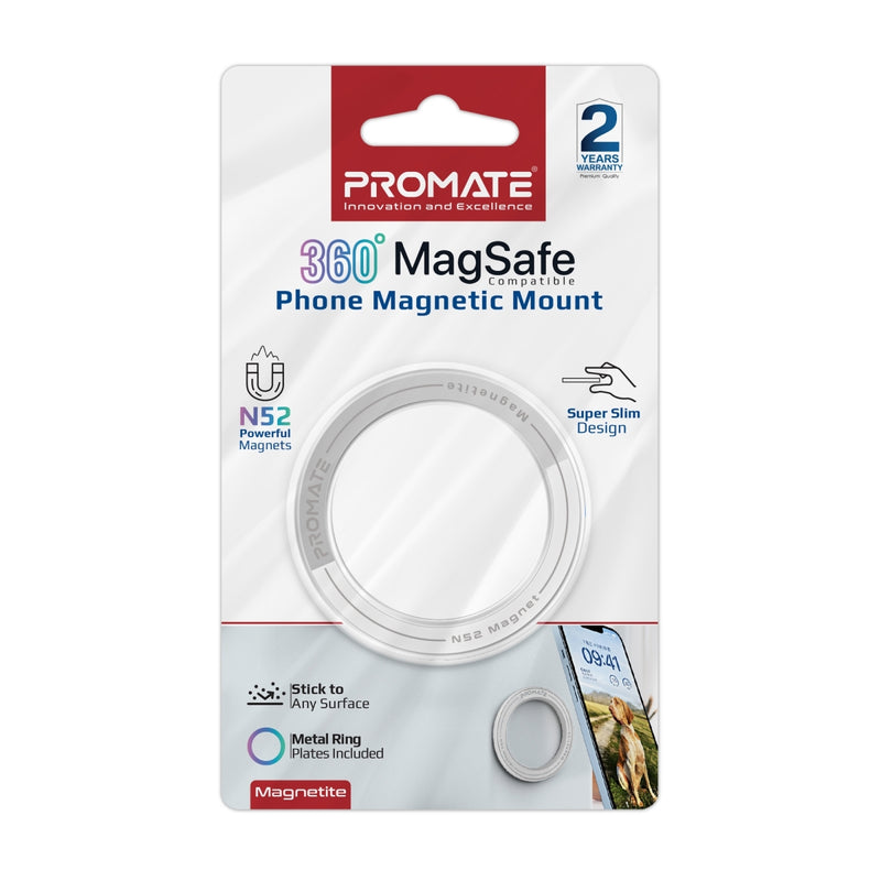 Promate Magnetite 360° MagSafe Compatible Phone Magnetic Mount - White
