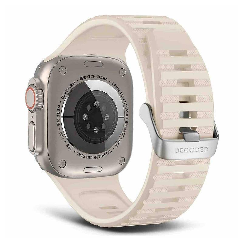 Decoded Apple Watch 49/45/44/42 mm Gen 1-10-SE-Ultra Silicone Ultra Traction Strap - White