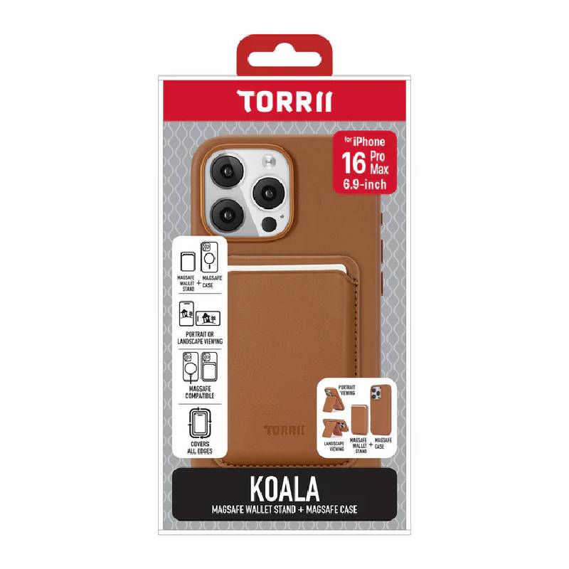 Torrii Koala MagSafe Case with Wallet Stand - Apple iPhone 16 Pro Max / Brown