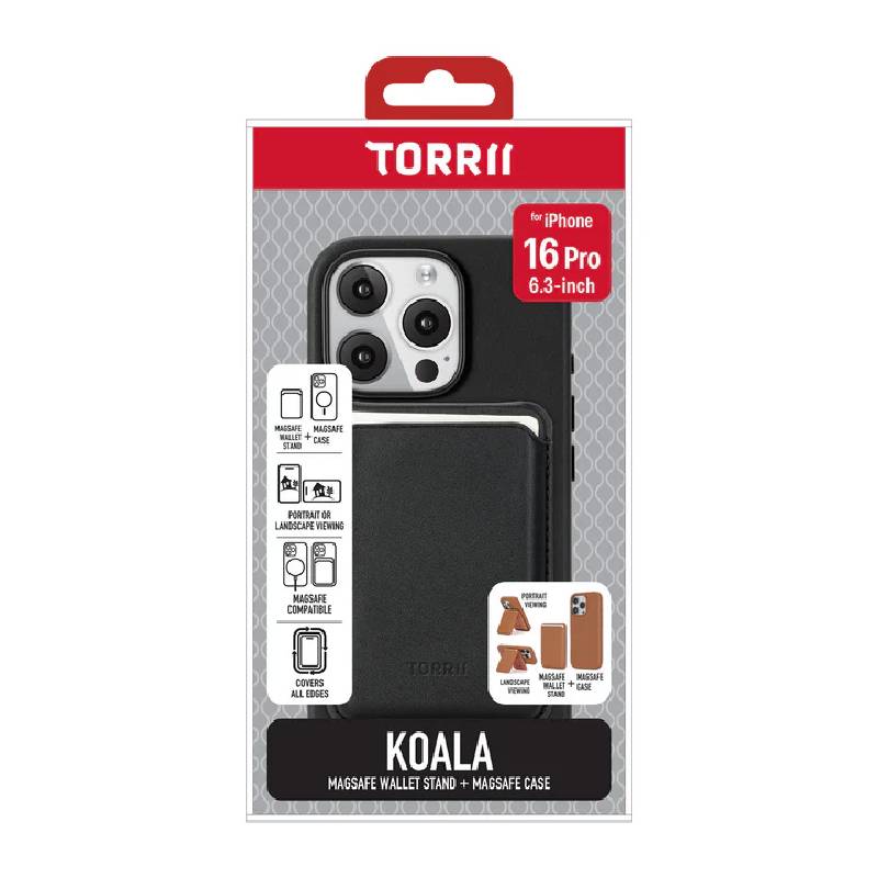 Torrii Koala MagSafe Case with Wallet Stand - Apple iPhone 16 Pro / Black