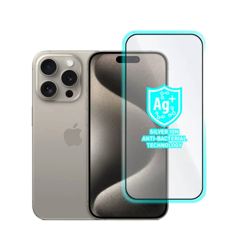Torrii Anti-Bacterial Coating Bodyglass Screen Protector - Apple iPhone 15 Pro (6.1”) / Full Coverage Black