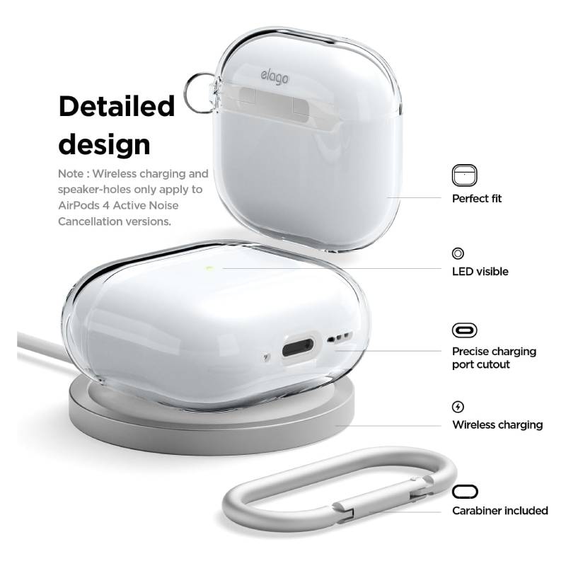 إلاجو ايربودز 4 شفاف حافظة معلقة - شفاف اكسسوارات > سماعات الرأس > أغطية وحافظات