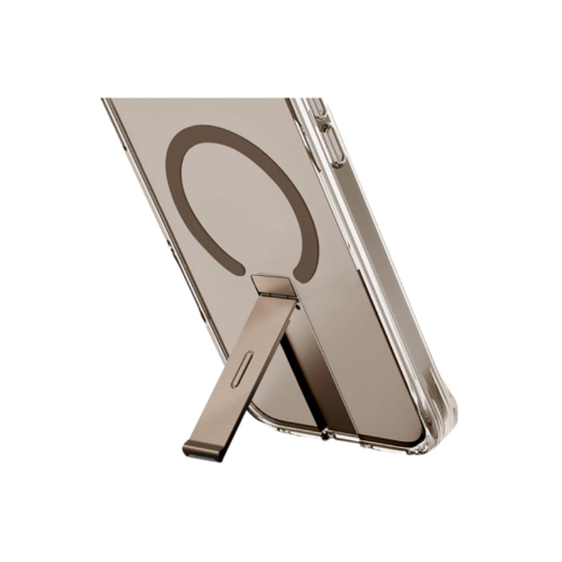 Uniq Hybrid Eleva Magsafe Case With Vertical Stand for iPhone 16 Pro Taupe Gold Accessories > Mobiles & Tablets >
