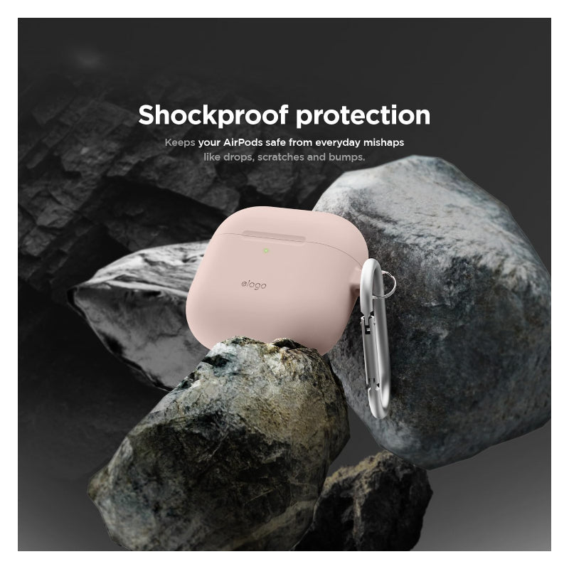 Elago Silicone Hang Case For Apple AirPods 4 Sand Pink Accessories > Headphones > Covers & Cases