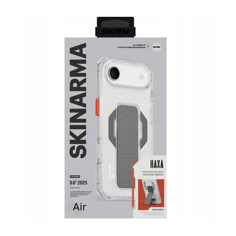 SKINARMA Haxa Mag-Charge Case with Grip-Stand For Apple iPhone Air (2025) - Clear Accessories > Mobiles & Tablets >