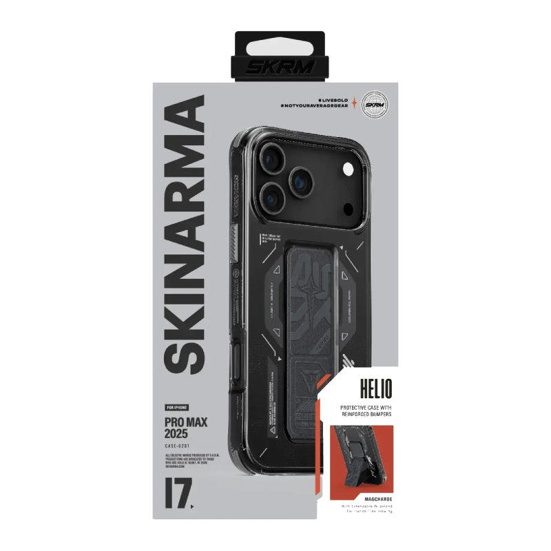 سكينارما هيليو هيليو ماغ-شارج حافظة مع حامل لـايفون 17 برو ماكس (2025) - جرافيت اكسسوارات > هواتف و