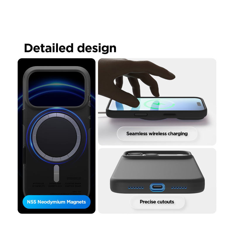 إلاجو مغناطيسي سيليكونمغناطيسي سيليكون حافظة كاميرا متضمنة مفتاح تحكم) لـايفون 17 برو ماكس - أسود اكسسوارات > هواتف و