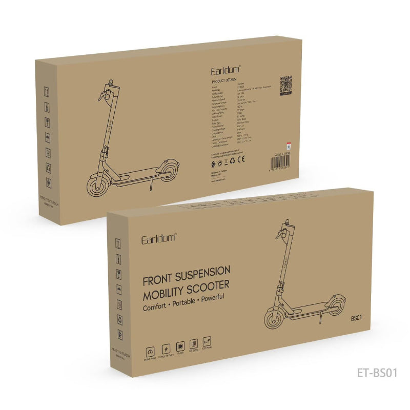 Earldom ET-BS01 Front Suspension Mobility Scooter - 30km/h / 250W / Black