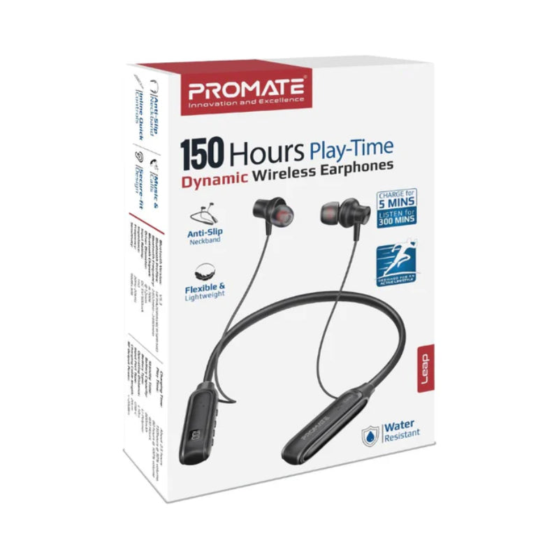 PROMATE Leap Dynamic Wireless Neckband - 800mAh / Black