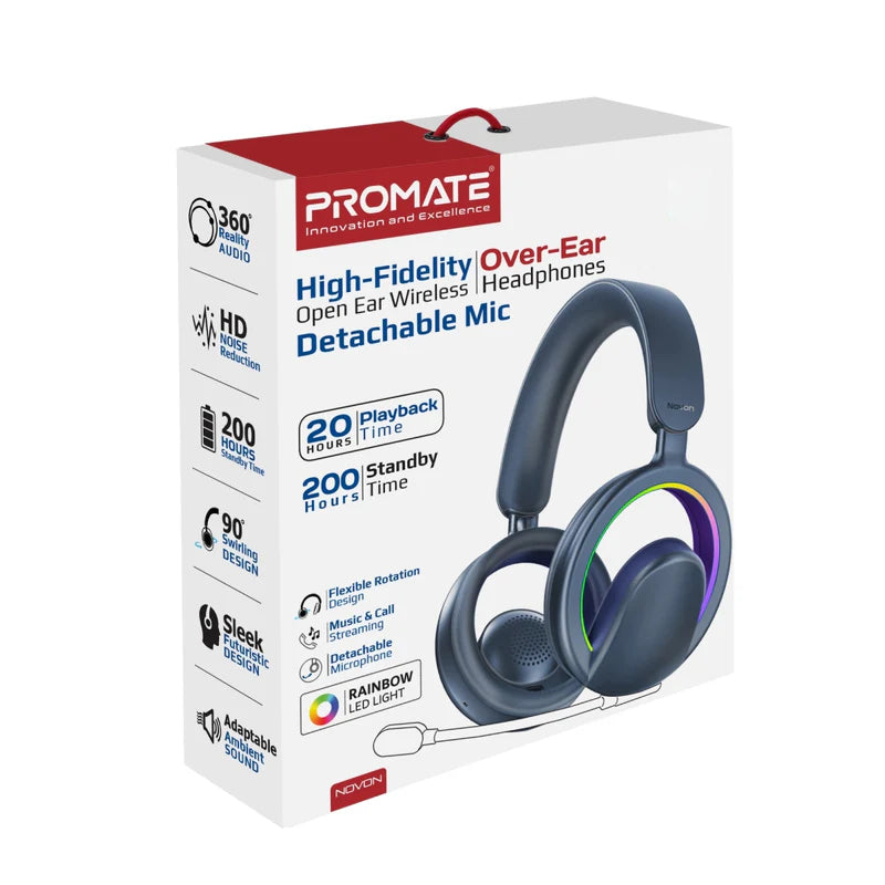 سماعات الرأس لاسلكي PROMATE Novon لاسلكي سماعات الرأس 600 مللي أمبير / أزرق