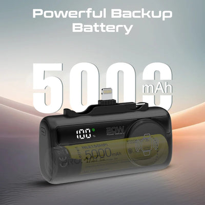 PROMATE PowerUp-Trio Ultra-Compact Fast Charging Power Bank - 20W / USB-C / Lightning / Black