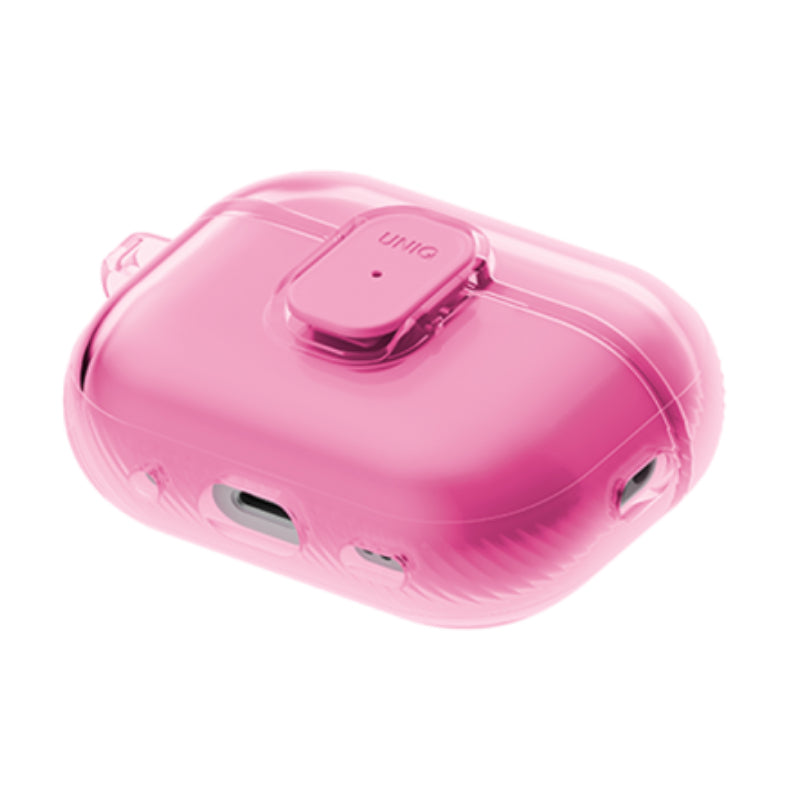 UNIQ زجاج برو قفل حافظة قفل حافظة ابل ايربودز برو / اللون الوردي حلو