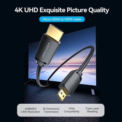 Vention Micro HDMI Cable - 4K / 1.5 Meter / Black