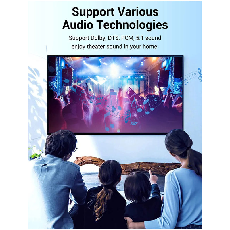 كابل الألياف البصرية Vention الصوت كابل 2 متر رمادي