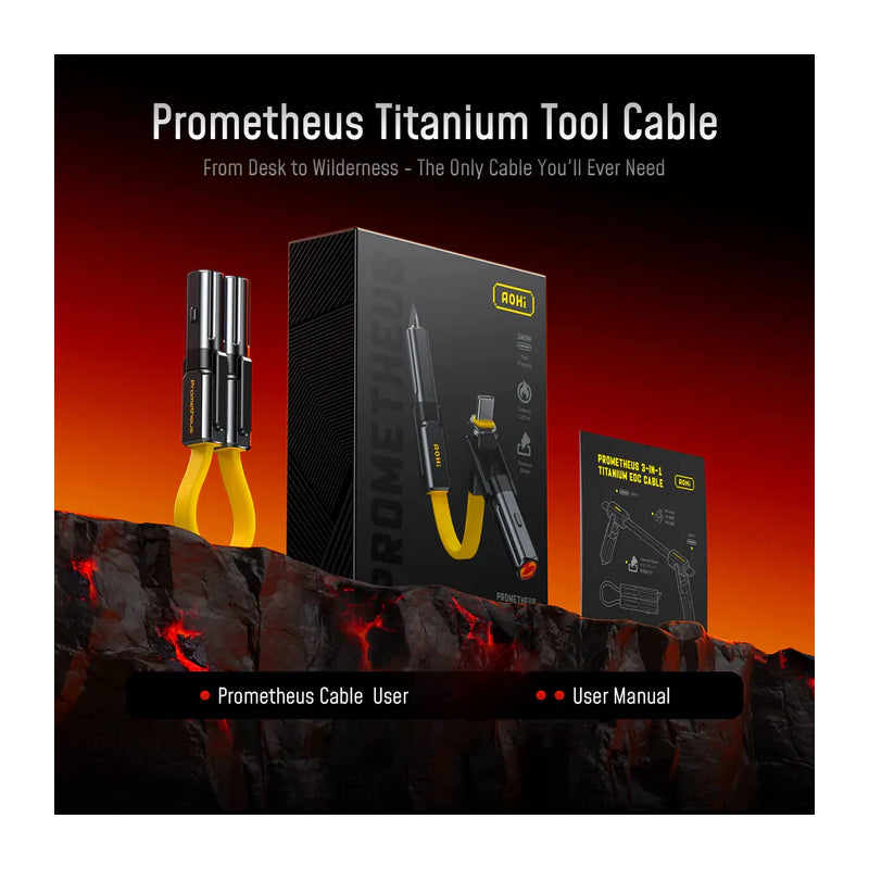 AOHi Prometheus 3-in-1 Titanium EDC Tool Cable - 240W / USB-C