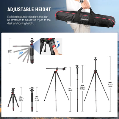 NEEWER N284L+G0 Camera Tripod Monopod - Black